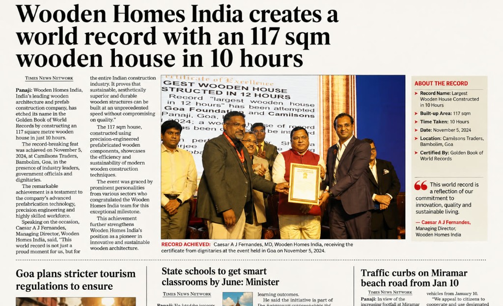 Newspaper coverage of world record build